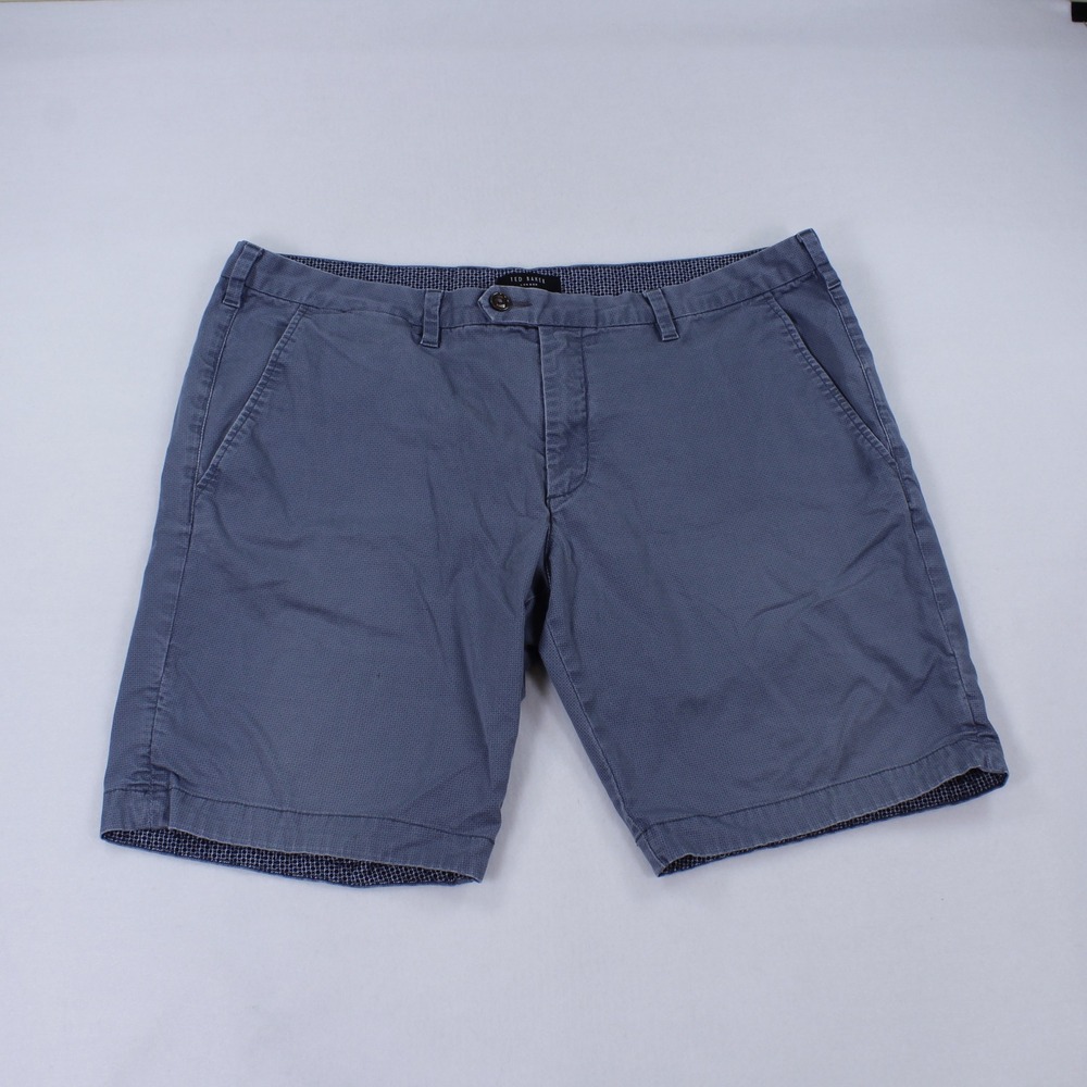 Ted Baker London Men's Chino Shorts Size 38R Blue Cotton Blend Shorlid